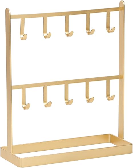 Amazon ジュエリーラック イヤリング収納ラック ネックレスディスプレイスタンド 手作りの丸い厚手のフック家庭用イヤリング オーガナイザー ドレッサー ゴールデン ジュエリー収納 オンライン通販