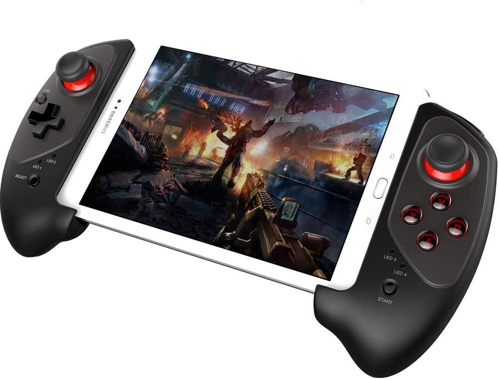 GEEKLIN Bluetooth Game Controller with Vibration Have The Telescopic Bracket,Wireless Gamepad