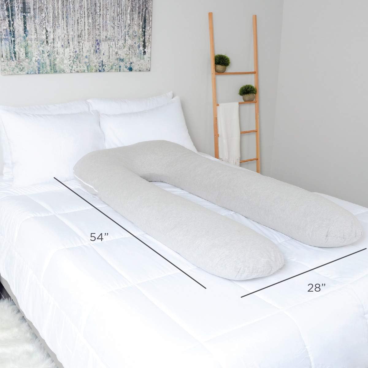 Milliard U Shaped Total Body Support Pillow Memory Foam with Cool, Cotton Breathable Cover- 54 Inch: Home & Kitchen