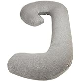 Leachco Snoogle Chic Jersey Total Body Pillow - Heather Gray, 1 Count (Pack of 1)