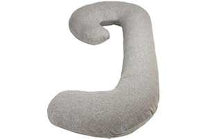Leachco Snoogle® Jersey Total Body Pregnancy/Maternity Pillow with a Jersey Cotton Zippered Removable Cover - Heather Gray