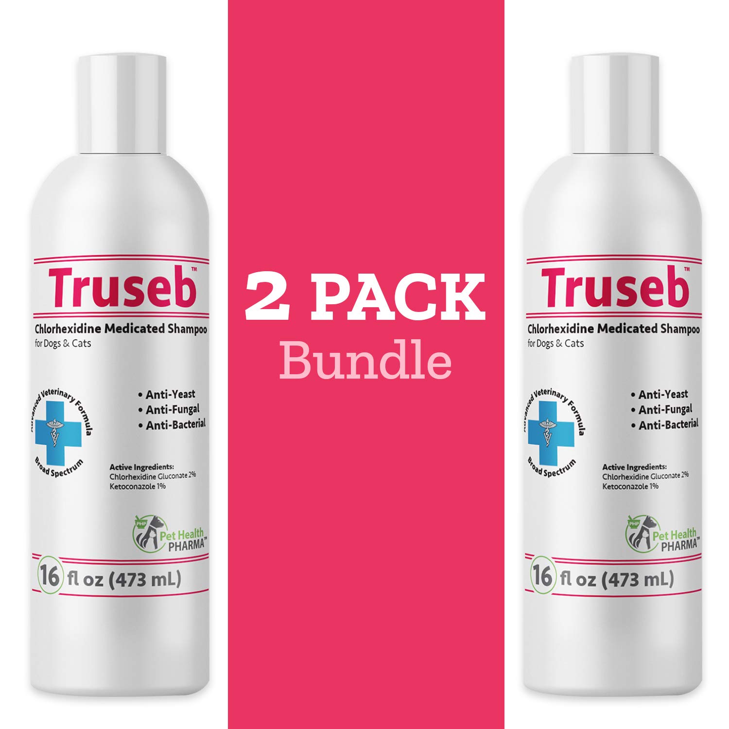 Buy Pet Truseb 1 Chlorhexidine Shampoo with Ketoconazole for Dogs, Cats and Horses Medicated