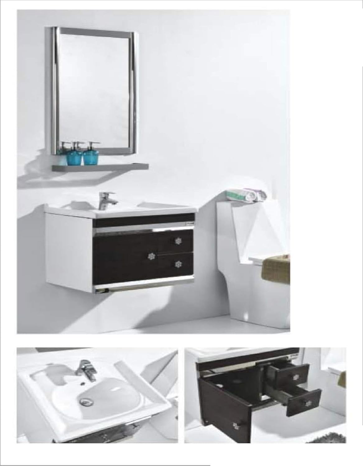 Fuao Phase Wall Mounted Art Bathroom Vanity Shelf Mirror Of