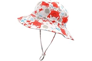 Home Prefer UPF50+ Wide Brim Kids Baby Toddlers Sun Hat Boys Girls Sun Protection Hat Zoo Shark Beach Bucket Hat Swim Safari