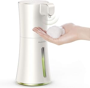 HadinEEon [Upgraded Version] Soap Dispenser, Automatic Foaming Soap Dispenser 12oz/350ml, Touchless Battery Operated Hand Free Foam Soap Dispenser, IPX3 Waterproof Dispenser for Bathroom or Kitchen
