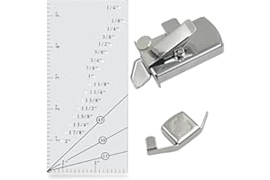 AYWFEY 2 Pcs Magnetic Seam Guide for Sewing Machine + 1 Seam Allowance Ruler, Hemmer Guide, Multifunctional Sewing Ruler, Hem Guide for Industrial Lockstich Walking Foot Sewing Machine Magnet