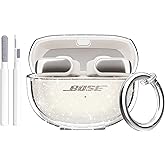 Aircawin for Bose Ultra Open Earbuds Case Glitter,Cute Sparkle Bling for Bose Ultra Open Case Cover 2024,Soft TPU Cover for Bose Open Ear Earbuds Accessories with Carabiner and Cleaning Pen-Glitter