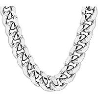 Savlano 925 Sterling Silver 10.5MM Italian Miami Cuban Link Chain