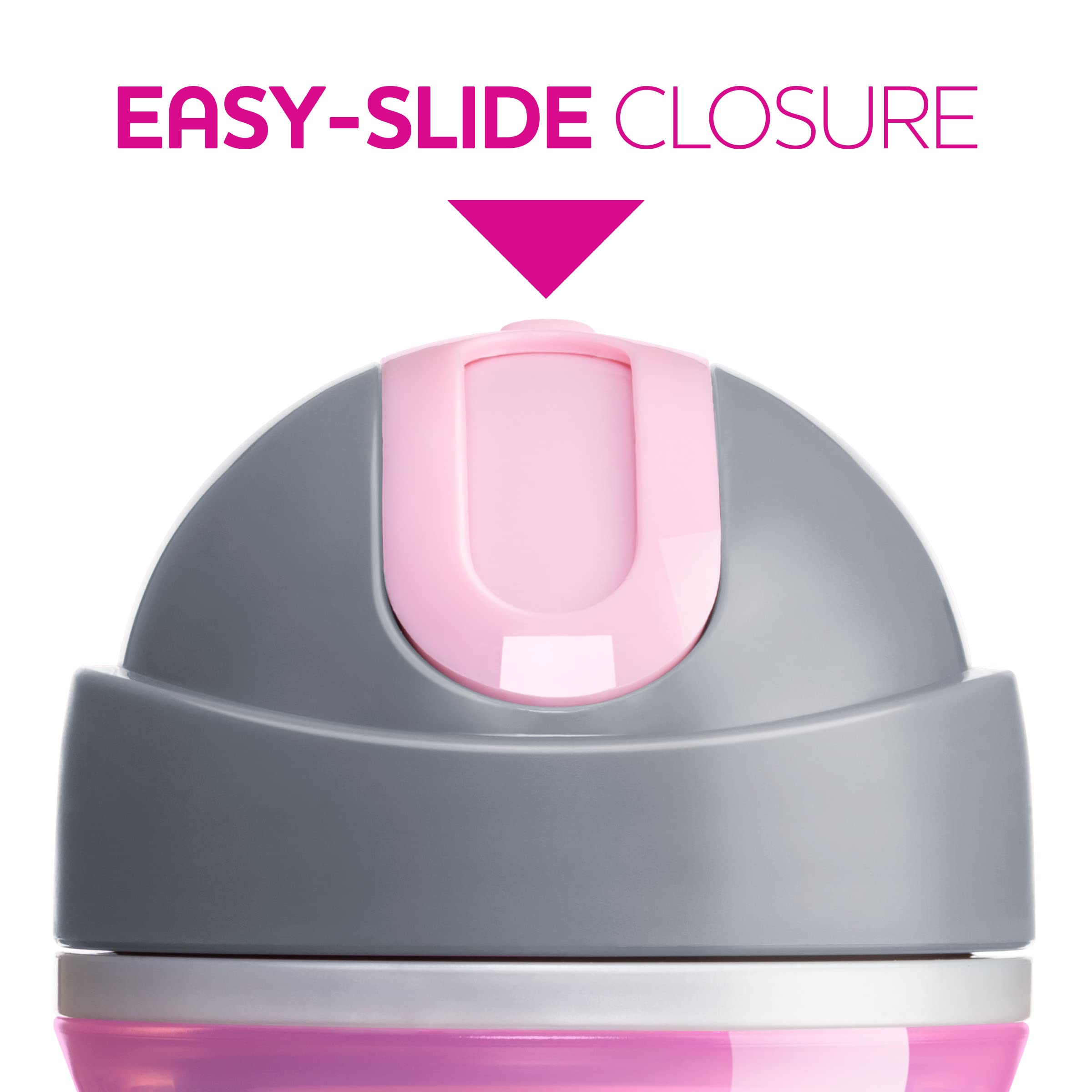 Chicco Double Wall Insulated Flip-Top Sippy Cup with Silicone Straw and Spill-Free Lid 9oz.| Top-Rack Dishwasher Safe | Easy to Hold with Ergonomic Indents | Dream Pink/Purple, 2pk | 12+ months