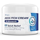 Biqyu Jock Itch Antifungal Cream, Powerful Jock Itch Treatment Cream Extra Strength for Men & Women, Soothing Relief for Itchy Skin, Ringworm, Athlete's Foot Treatment, 100ml