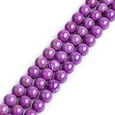 GEM-Inside 10mm Natural Purple Phosphosiderite Stone Gemstone Semi Precious Round Spacer Beads for Jewelry Making 15"