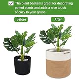 Tenn Well 30cm Indoor Plant Pot Basket with Liner Cotton Woven Storage view 2