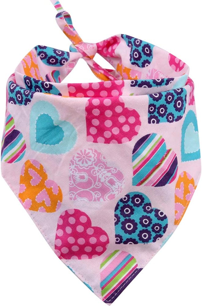 KZHAREEN Valentine's Day Dog Bandana Reversible Triangle Bibs Scarf Accessories for Dogs Cats Pets Animals