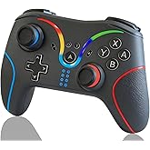 AURITHYX Game Gamepad, 600mAh Programmable RGB Lightning LED, Wireless Controller with Hall effect Joysticks, Compatible with Switch/Switch OLED/PC(GY)