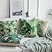 MIULEE Pack of 4 Tropical Leaves Series Throw Pillow Cover Decorative Cotton Linen Burlap Square Cushion Cover Pillow Case for Car Sofa Bed Couch 18 x 18 Inch