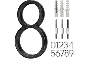 BVNUD 6 Inch Stainless Steel Floating House Number, Metal Modern House Numbers, for Outdoor Mailbox Yard Home Wall DoorGarage Gate with Nail Kit, Coated Black, 911 Visibility Signage