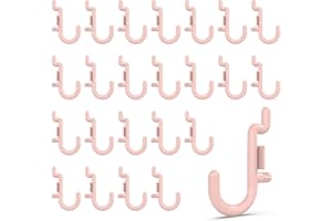 HUHOLE Pegboard Plastic Hooks, Pink, Designed for 1/4" Metal Pegboard Panel, 100PC