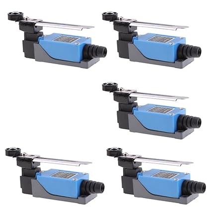 Segolike 5PCS ME-8108 Adjustable Roller Lever Self-Reset Limit Switch AC 250V 5A NC-NO Blue