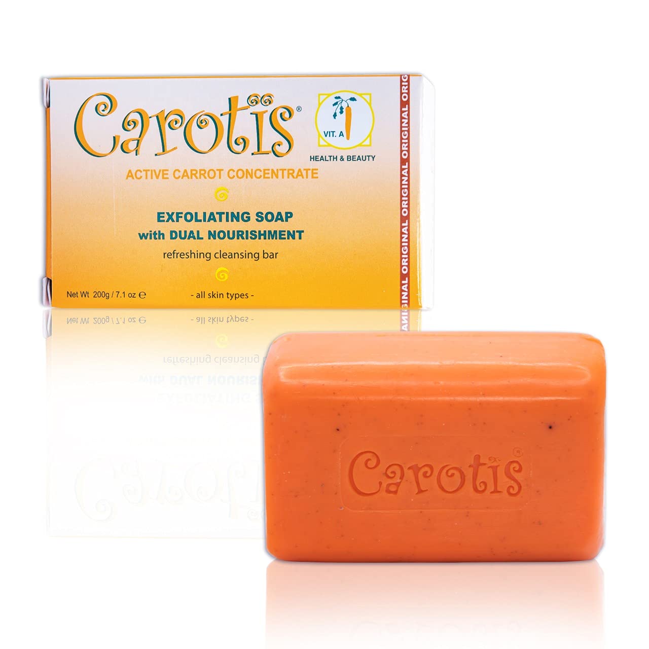 Carotis Exfoliating Soap 200g - Formulated to Restore Radiance and Eliminate Dead Skin Cells, with Vitamin A