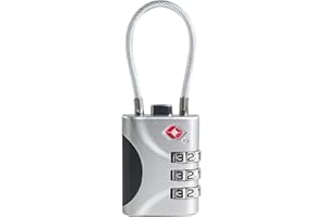 UP Security Travel Luggage Locks TSA Approved, Small Combination Padlock with Cable, Combo TSA Lock for Suitcase, Locker & Gy