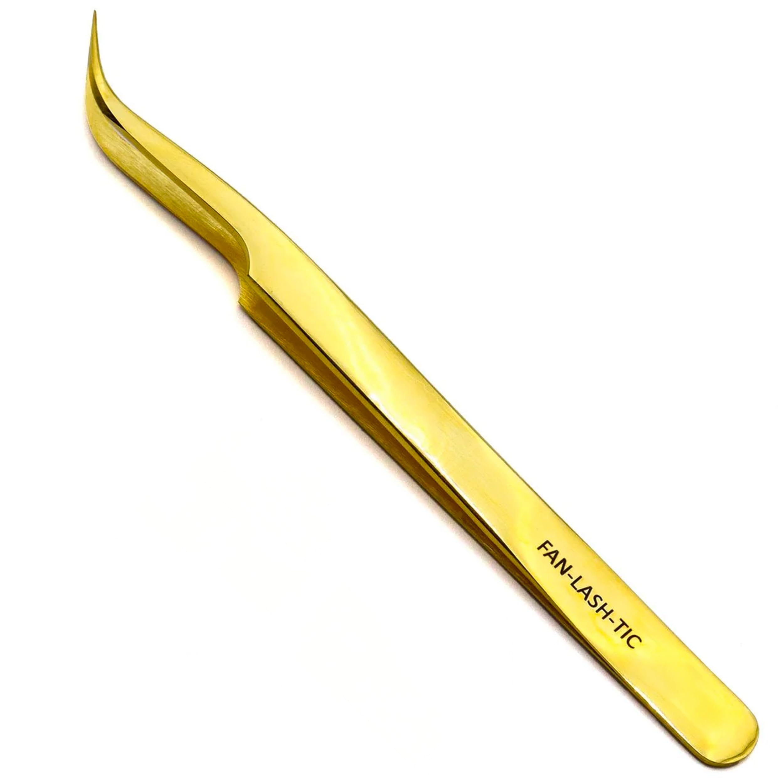 LLBA Lash Tweezer Professional for False Lash Application Tool | Multi Shapes & Purposes with Non-Slip Grip Tweezers for Volume, Isolation & Classic Lashes (Gold, Fan-lash-tic Volume)