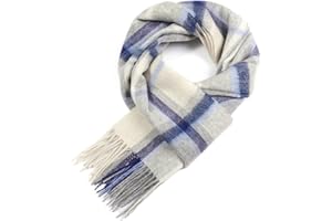 WAMSOFT Wool Winter scarf Plaid scarf Soft Warm Tartan checkered Striped Fashion Scarf Classic for Women Men Scarves