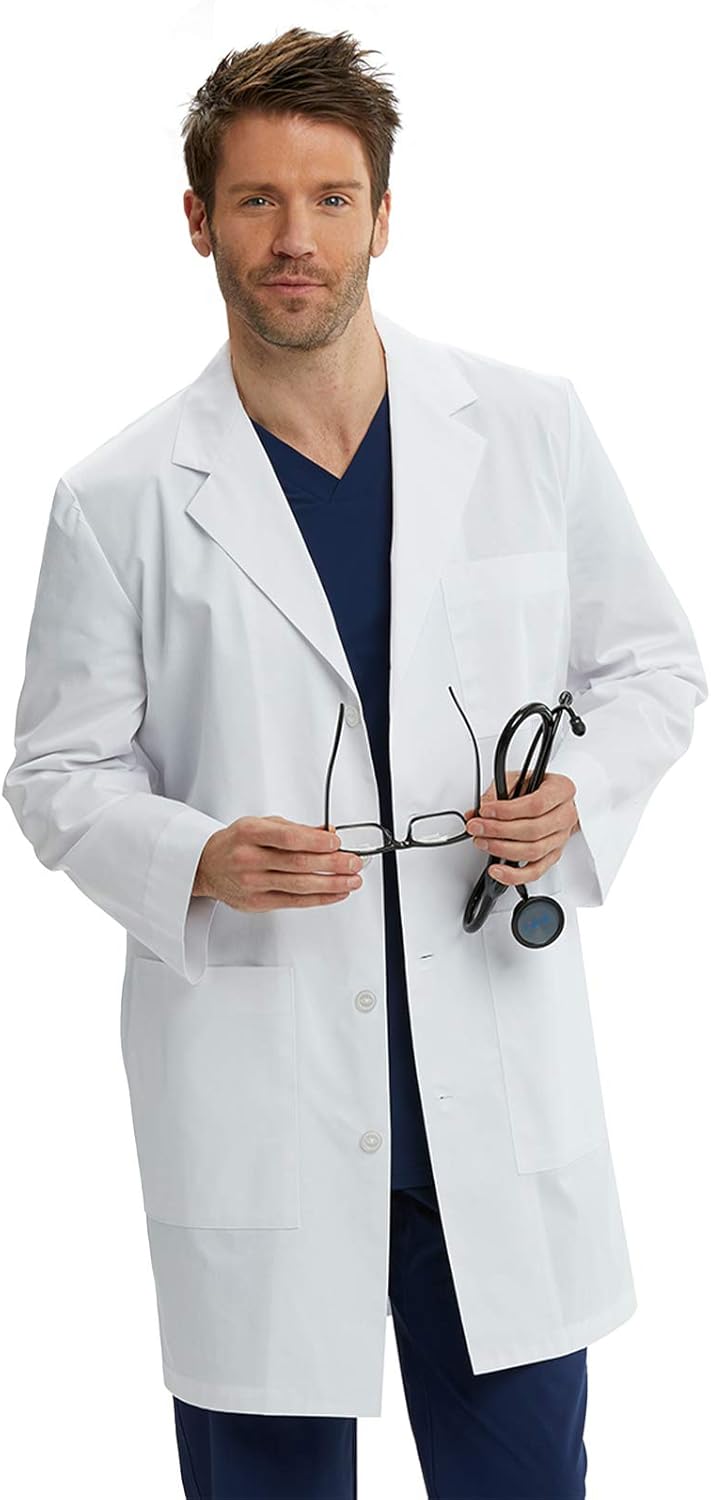 Mr. Barco Lab Coat for Men – Professional Full Length, Long Sleeve: Health & Personal Care