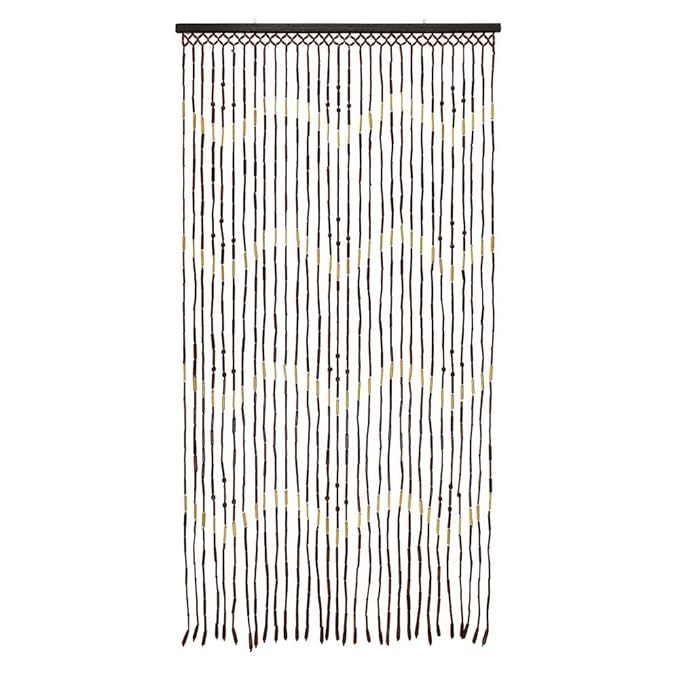 JVL Provence zum Aufhängen Holz Perlen Tür Wolken Vorhang Bildschirm, Mehrfarbig, 90 x 180 cm