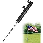 Wenfan Ground Mount for Portable Flagpole, Flag Poles for Outside House, 12 Inch Flag Spike with 12" Extended Tip Adjustable Inground Flagpole Ground Stake 1.65" Dia Beach Flagpole Holder, Black
