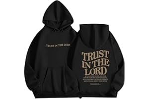 Tuislay Trust In The Lord Graphic Hoodies Christian Faith Sweatshirts For Women Bible Verse Religious Hoodie Pullover Tops