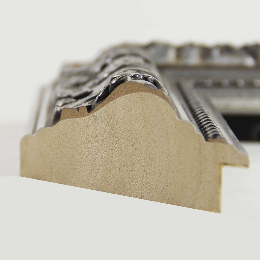 70 mm breite echt Massivholz-Leiste in edel Barock Bilderrahmen SPARTA