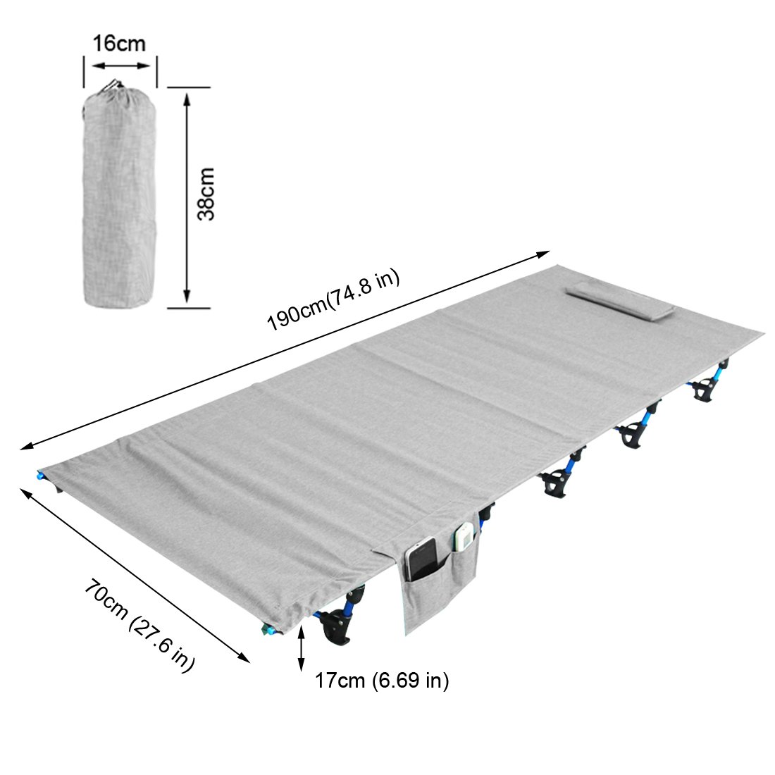metal frame camp bed