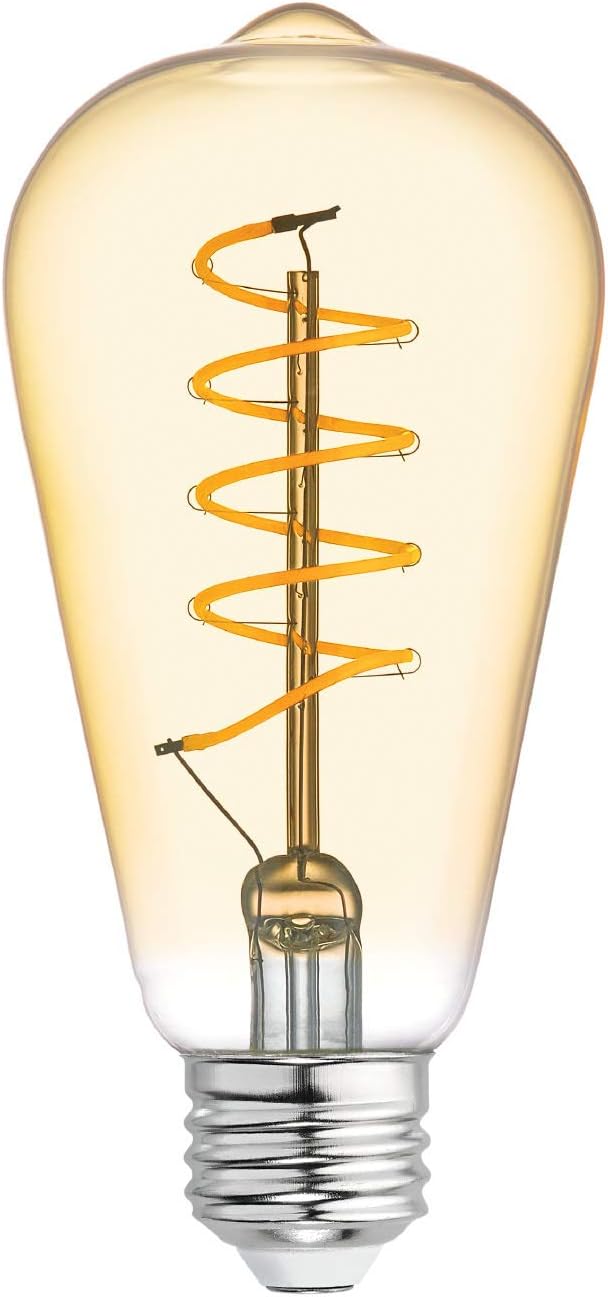 amber outdoor light bulbs on Ge Led Vintage Light Bulb St19 Amber Glass Led Edison Bulb 60 Watt Replacement Dimmable Led Light Bulbs 250 Lumen Medium Base Light Bulbs 1 Pack E26 Edison Bulb Amazon Com