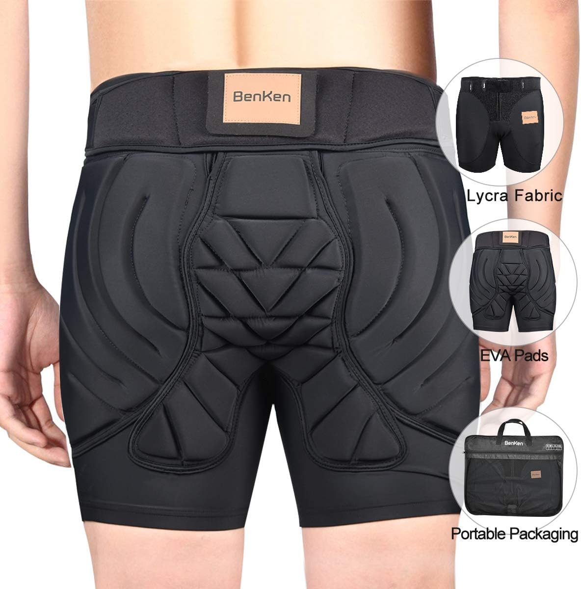 BENKEN Skiing Protective Padded Shorts Trousers Women Men 3D Protection