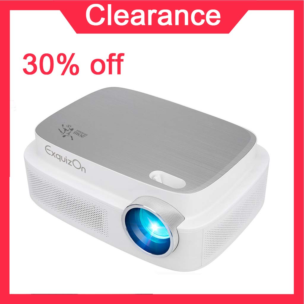 ExquizOn (2018 New Model for Sport Watching) Projector +94% Brighter X3.5 Clearer Utral HD projector 3500 Lumens 1280 x 800 Support 1080P with HDMI USB AV Interfaces for Home Cinema Game Movie (Q7)