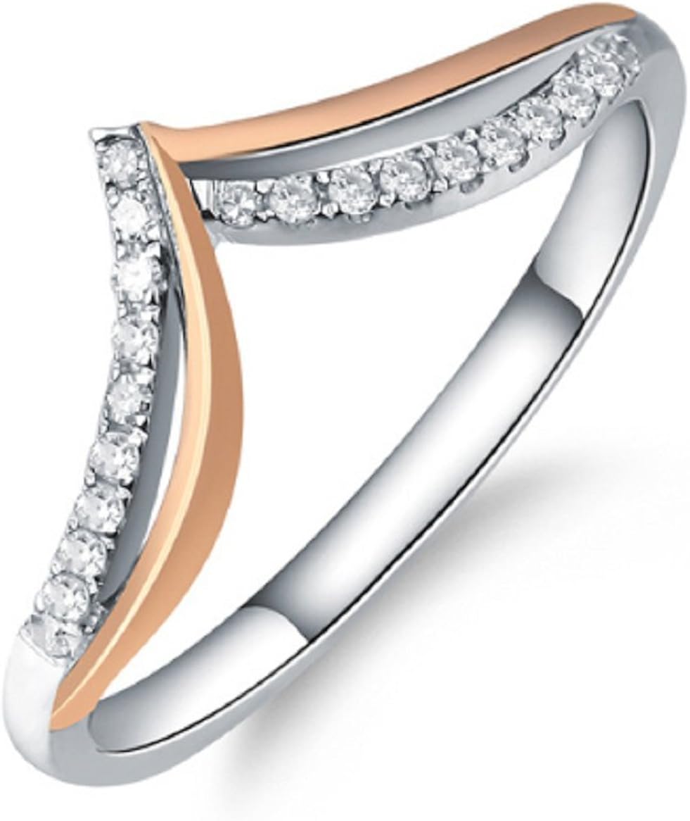 Amazon Com Gowe Solid 18k Au750 White Rose Multi Two Tone Gold Engagement Ring Bands Jewelry