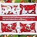 Anself 4pcs Polyester Fiber 3D Printed Cartoon Merry Santa Claus Deep Pocket Bedding Set Bedclothes Cover Bed Sheet 2 Pillowcases