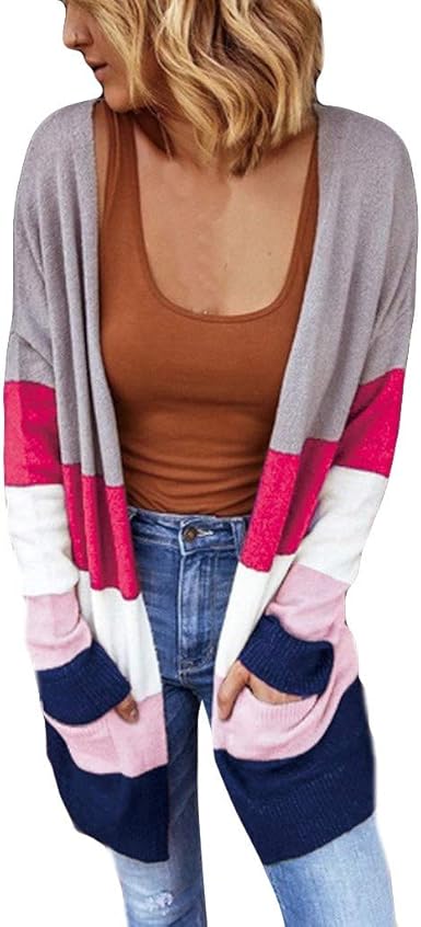 amazon color block cardigan