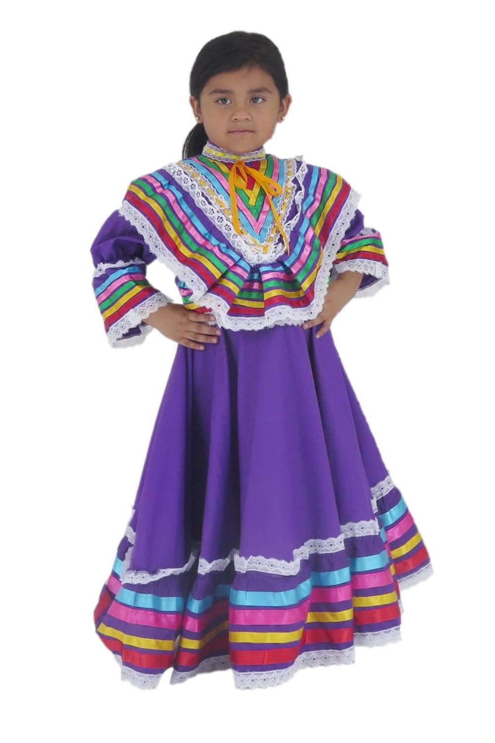 Mexican Clothing Co Little Girls Mexican Jalisco Dress (Blouse and Skirt) Poplin