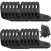 Corner Brace, L Bracket, Corner Brackets of Stainless Steel,Small Angle Support for Home Improvement, Metal Iron Braces for Wood Aufuga (20, Black, 1x1x10.6)
