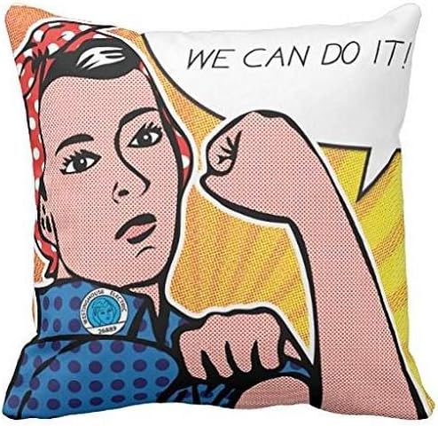 Rosie the Riveter We Can Do It! POP Art Style Dots Throw Pillow case 16*16