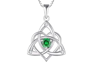 STARCHENIE Celtic Knot Necklace for Women 925 Sterling Silver Trinity Love Knot Pendant Birthstones Jewelry