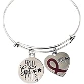 You Got This Hope Red Awareness Ribbon Jewelry Adjustable Bracelet Charm Bracelet Heart Disease Expandable Charm Bangle Bracelet Survivor Gift ersonalization and Custom Options Available