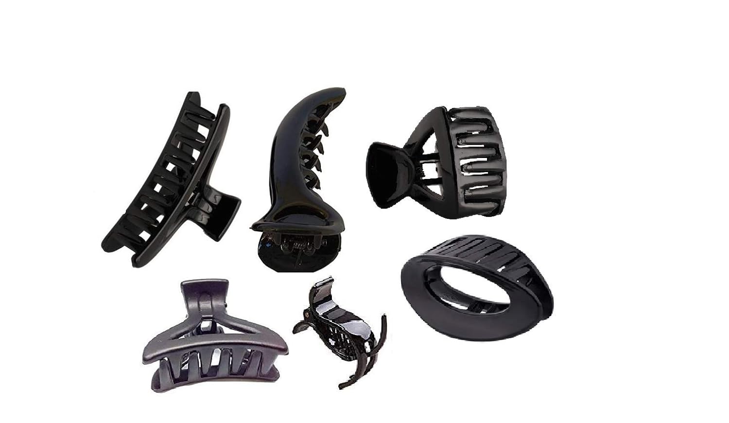 Buy Styling success Black Plastic Hair Clutch for Women of 6