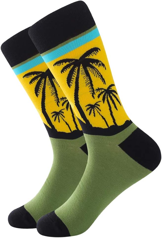 Men's Fun Dress Socks Patterned Crew Colorful Funky Fancy Novelty Funny Casual Socks for Men