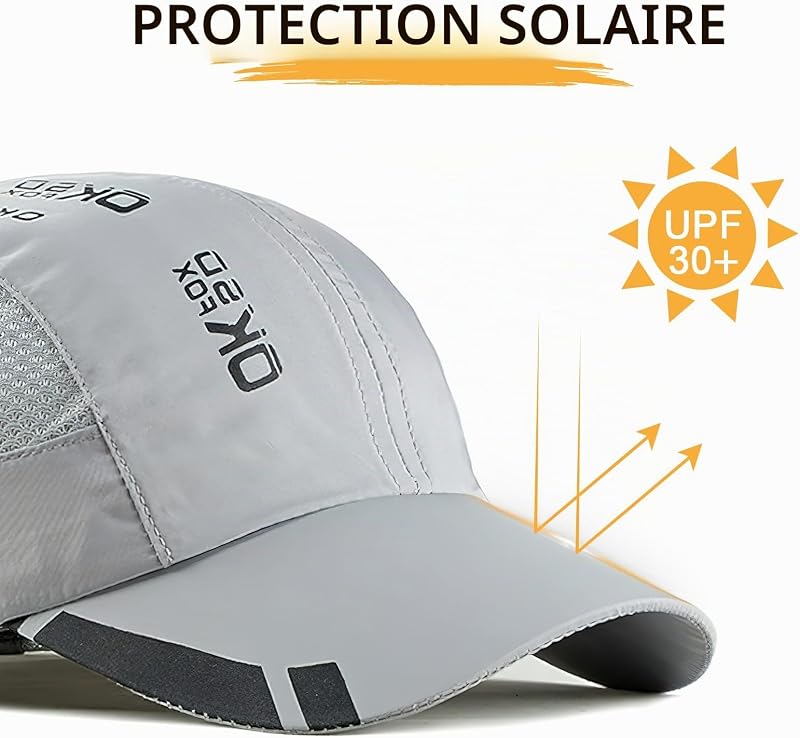 APOW 2 Pcs Casquette de Baseball Séchage Rapide Homme Femme, Casquette Running de Sport été Anti UV Réglable Pliable, Légère Maille Outdoor Chapeau de Baseball Chapeau SoleilGolf Cyclisme Randonnée