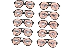 Outanaya 10pcs Funny Googly Eye Glasses Unique Halloween Costume Eyewear for Parties Comfortable Fit