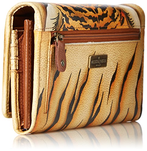 Anuschka Hand Painted Rfid Blocking Accordion Flap Wallet | Wild Tiger