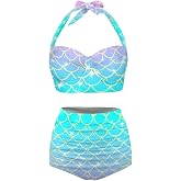 ELEDIZI Plus Size Bathing Suit for Women Tummy Control High Waisted Bikini Sets for Women Size S-2XL