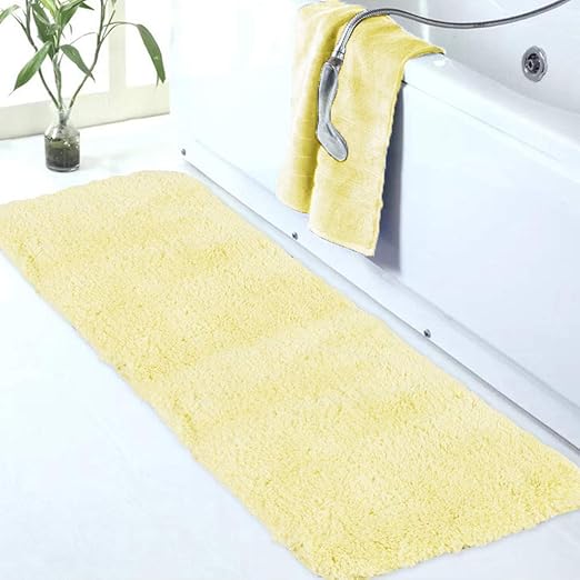 Amazon Com Walensee Large Bathroom Rug 24 X 60 Yellow Extra Soft And Absorbent Shaggy Bathroom Mat Machine Washable Microfiber Bath Mat For Bathroom Non Slip Bath Mat Luxury Bathroom Floor Mats Home